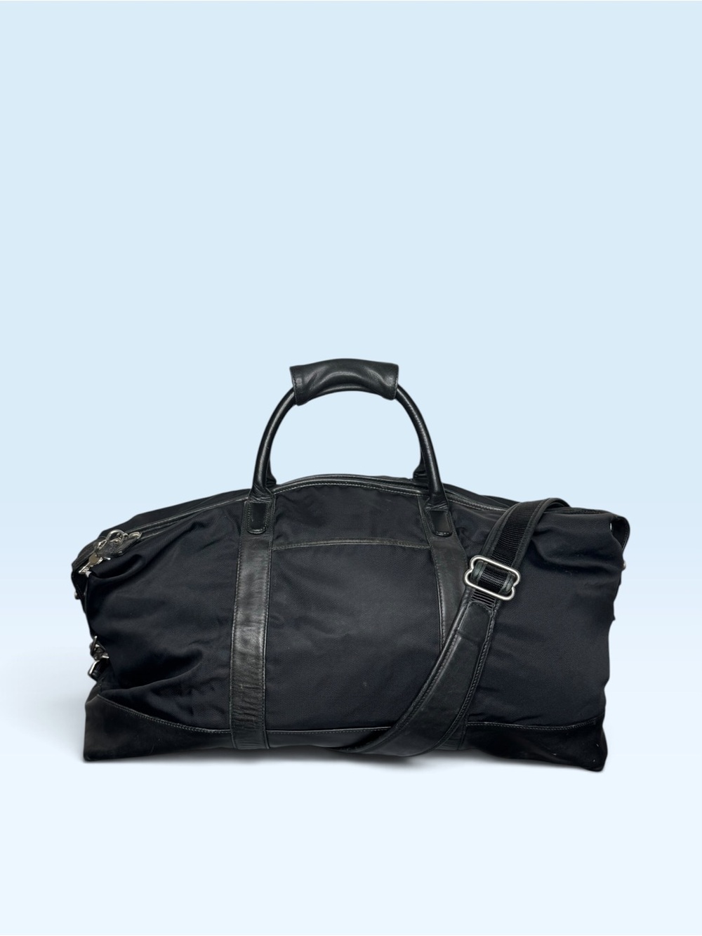Vintage 1999 COACH Black Nylon & Leather Trim 2-Way Boston Duffle Bag 5497